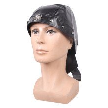 Casquette en cuir PU avec strass, sangle-Style double épée