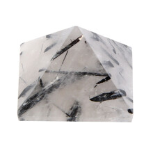 Quartz Rutilated Crystal Pyramid 8.5cm for Healing Home & Meditation