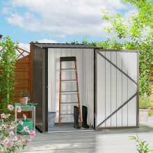 Outsunny 3.3ft x 3.4ft Outdoor Storage Shed Steel Garden Shed w/ Lockable Door