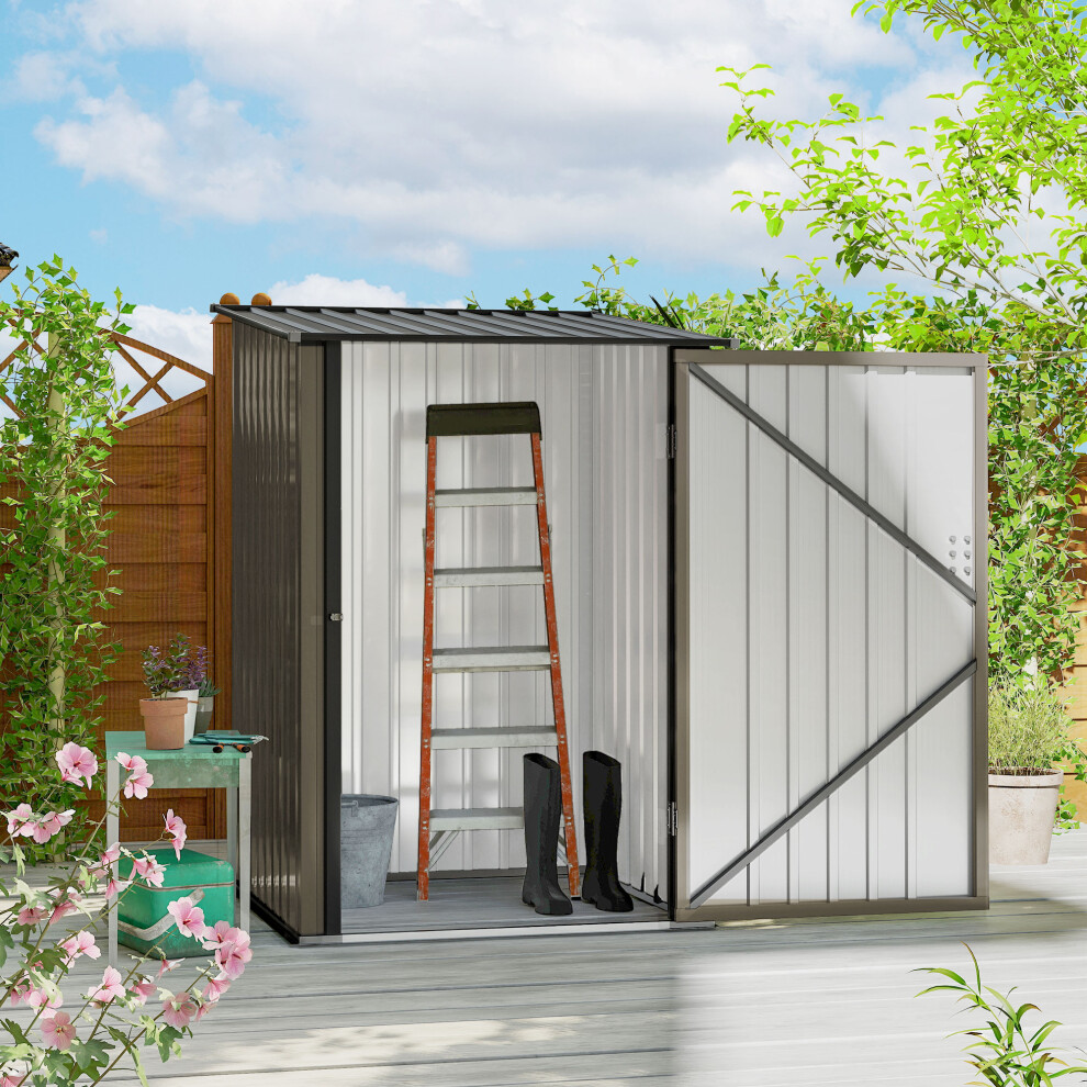 Outsunny 3.3Ft X 3.4Ft Outdoor Storage Shed Steel Garden Shed W/ Lockable Door