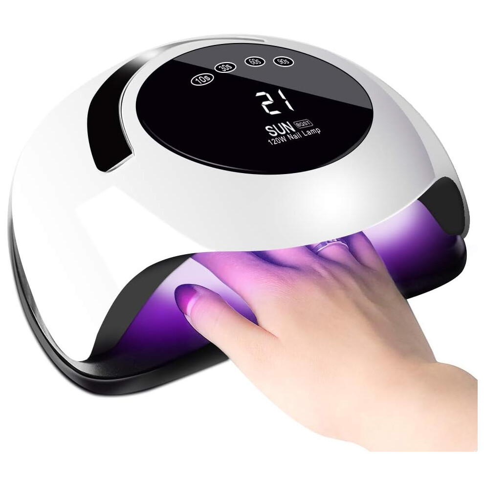 Light Faster Gel Nail Dryer For Manicure, Uv Led Nail Lamp With 120W 36 Professional Curing System, 4 Timer Setting Large Lcd Display Low Heat Mode Fo