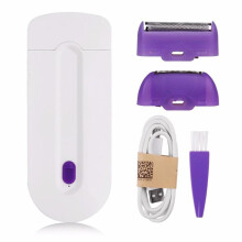 Rechargeable Hair Removal Device For Women, Pain Free Epilator With Interchangeable Blades And LED Illumination, Smooth Touch Technology For Face Arms