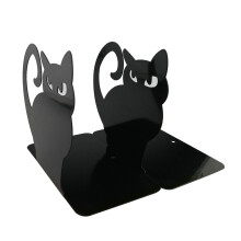 Sturdy Book Ends for Bookshelf Organization, Cat Shaped Book Holders with Non-Slip Base, Heavy Duty Bookends for Home Office, Cute Cat Decorative for