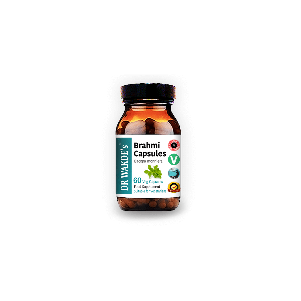 Dr Wakde's Brahmi Capsules (Bacopa Monniera) - 60 Veg Caps | Ayurvedic Brain & Memory Support* | Vegan, Plant-Based