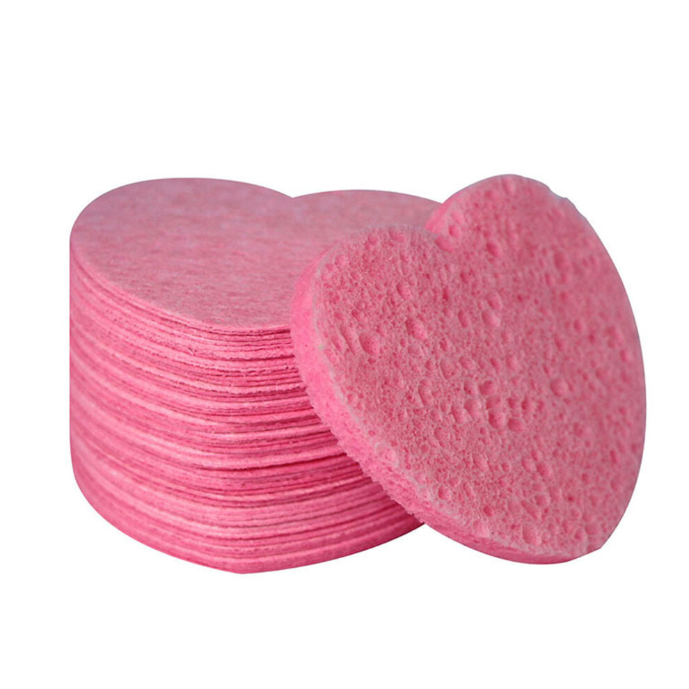 Compressed Facial Sponge for Gentle Exfoliation, Exfoliating Heart-Shaped Natural Facial Sponges for Deep Cleansing and Skin Massage, Travel Friendly