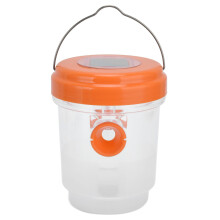 Yellow Jacket Hornet Trap Solar Powered LED Light Outdoor Hanging Reusable Bee Killer Funnel Entry Waterproof and All Weather Durability Quick