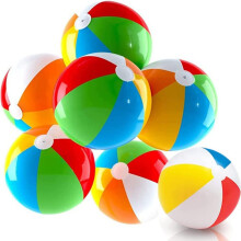 Pelotas de playa inflables, juguetes perfectos para la piscina para niños, construcción de PVC a prueba de fugas, paleta de colores arcoíris,