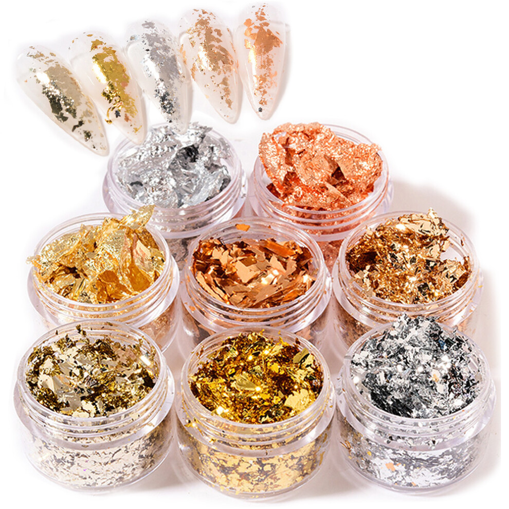 Decorative Nail Foil Collection, 3D Glitter Line Decoration with Flake Design for Foil Glitters Confetti, Easy to Apply and Individually Packaged,
