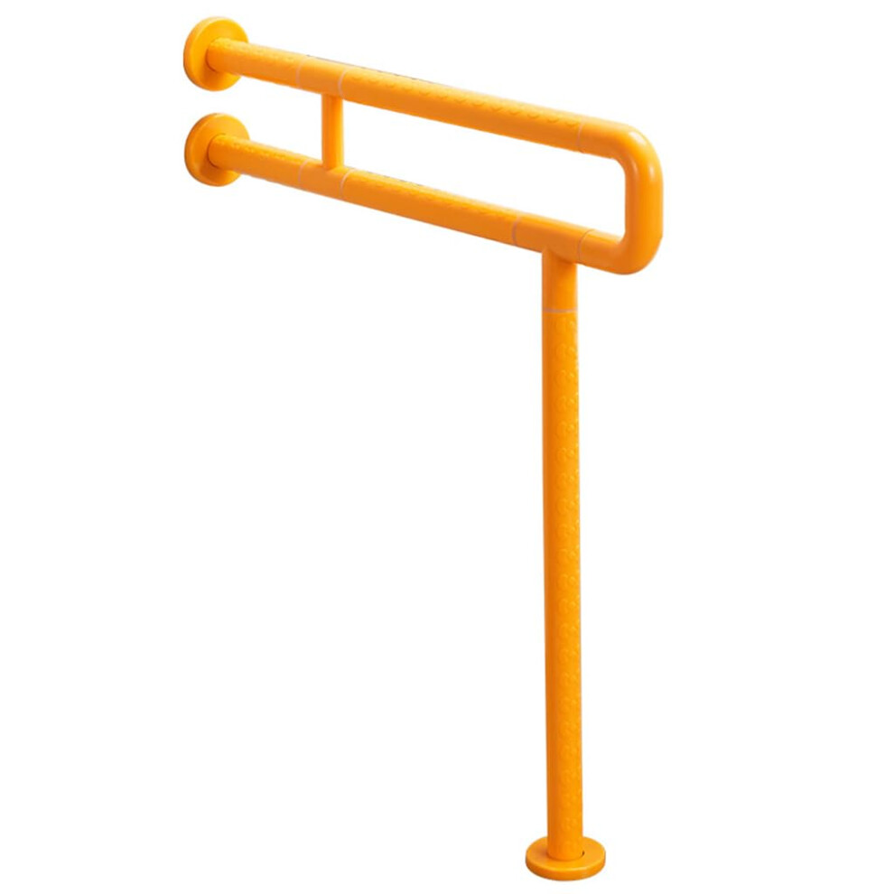 Yellow Grab Bar For Bathroom With Antislip Knurled Grip, Ushaped Shower Safety Rail For Elderly, 60X70cm