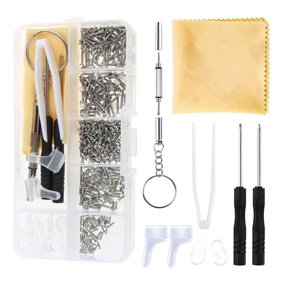 Glasses Screw  Kits, Complete Glasses  Sunglasses Fixing Tool for Repairs, Eyeglasses, Phones, Permanent