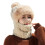 Winterwärme-Strickmütze mit Schal-Gesichtsabdeckung,-Beige 1