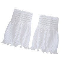 Spitze, gerüschte Armstulpen, elastische Armbekleidung,-Weiß