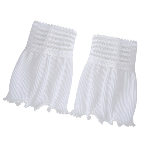 Spitze, gerüschte Armstulpen, elastische Armbekleidung,-Weiß