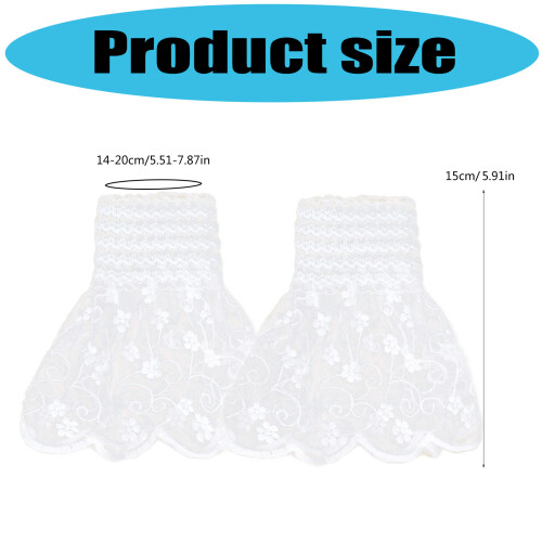 Elastische Armstulpen, Stickerei, Spitze,-Weiß 2