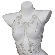 Stilvolle, geschichtete Schleife-Bikini-Accessoire,-Silber