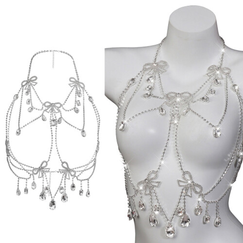 Stylish Layered Bikini Necklace Wearable Chain With-Silver 1