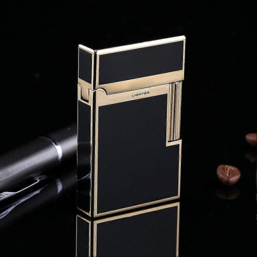 (1009A Gold) Sturdy Windproof Metal Lighter Present Premium Metal Casing Dad Present