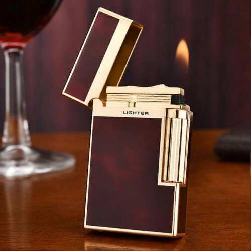 (2108 Red) Sturdy Windproof Metal Lighter Present Premium Metal Casing Dad Present