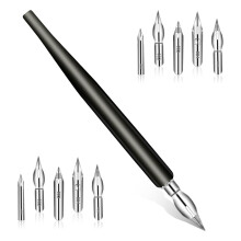 11piece comic pen nib set, with 10 stainless steel replacement nibs for writing, drawing, signing, and sketching. Ref: 9164