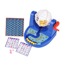 Portable Bingo Cage Game for Children Bingo Machine Cards Toys Blue