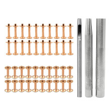 0.55/0.75 Brass Double Cap Rivets NonMetal Bolts Pliers Fastening Set Leather Craft