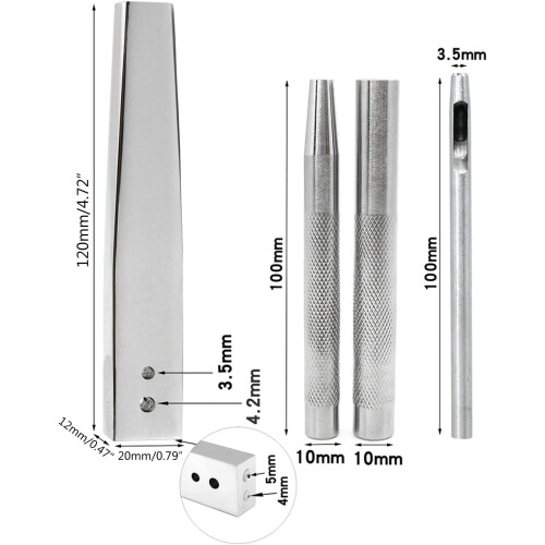 14/19 Mm Rivet Metal Bolt Pliers Set Installation Tool Leather Craft Replacement D Section 1