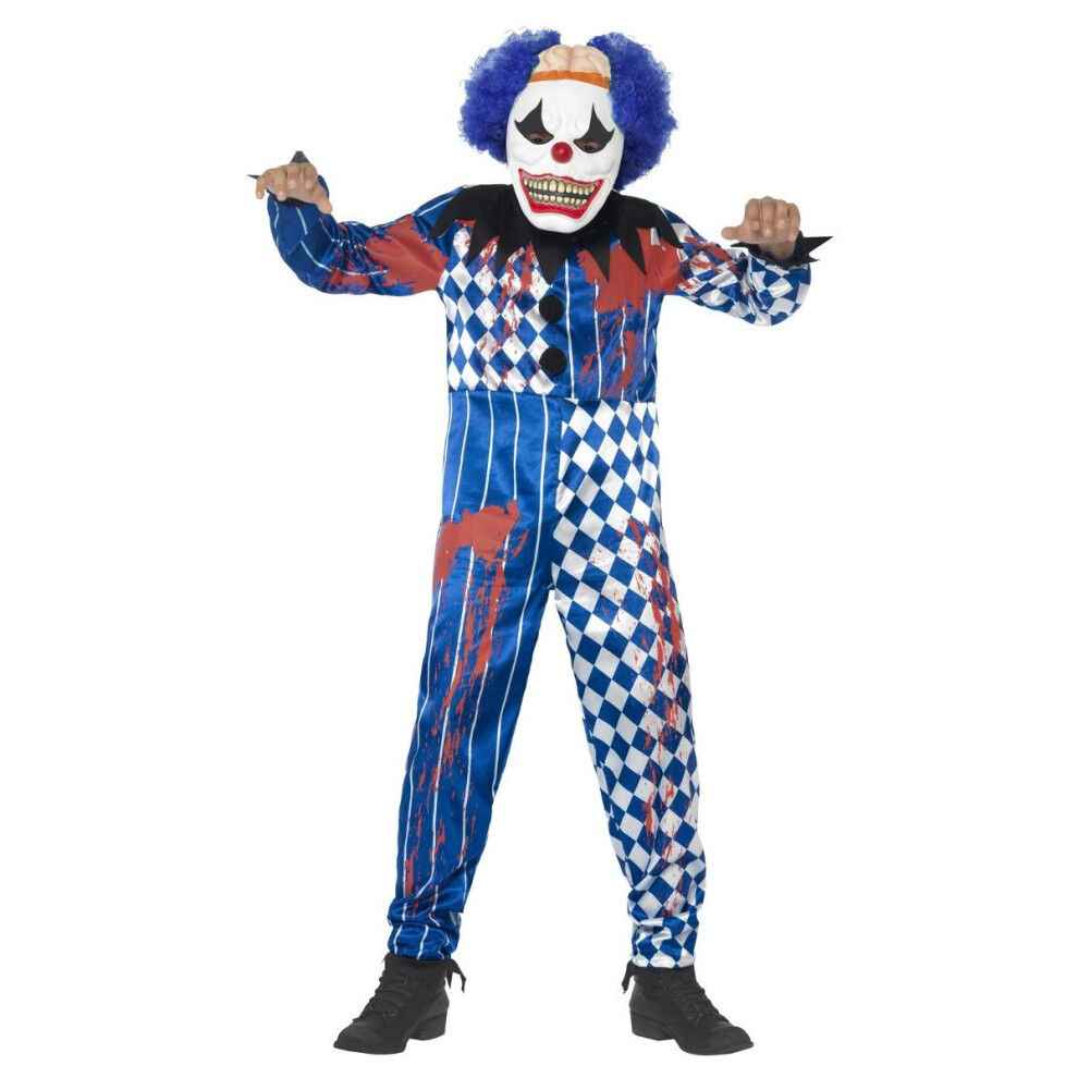 Smiffy's (13-14 Years, Blue/White/Black) Childrens/Kids Deluxe Sinister Clown Costume Set