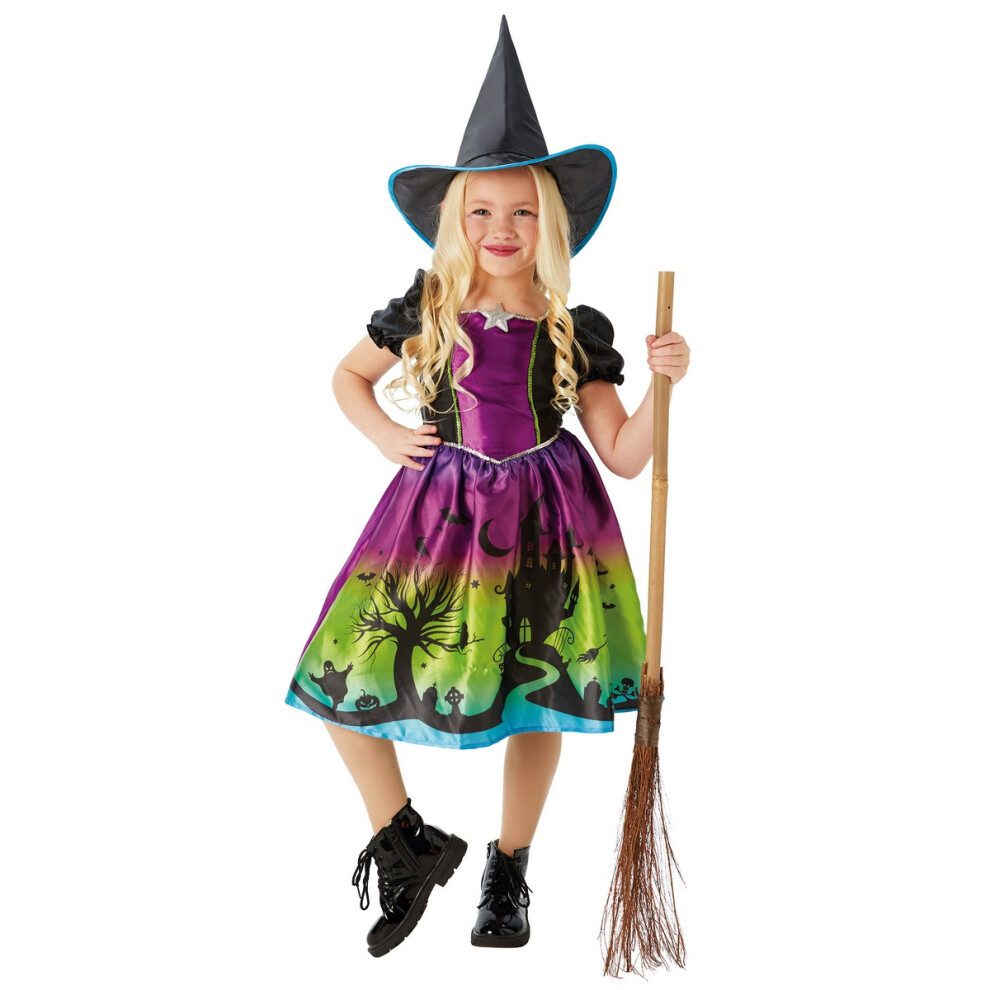 Rubies (3-4 Years, ) Girls Witch Halloween Costume Dress Purple/Black/Green