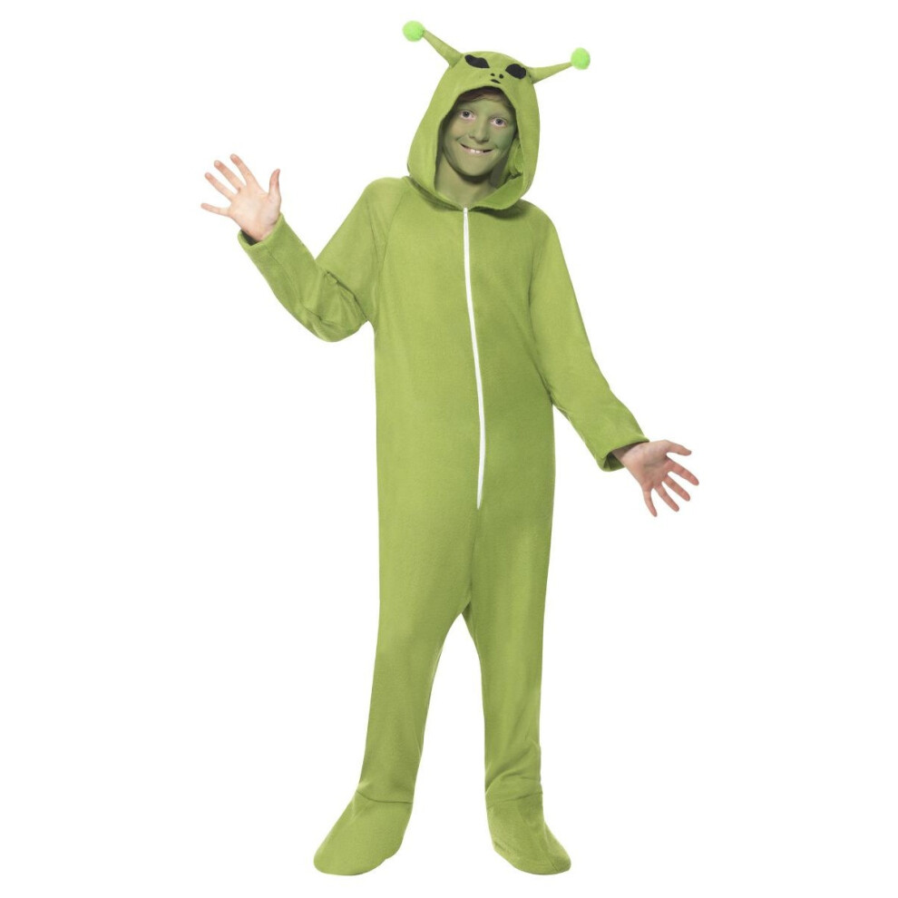 Smiffy's (7-9 Years, Green) Childrens/Kids Alien Costume