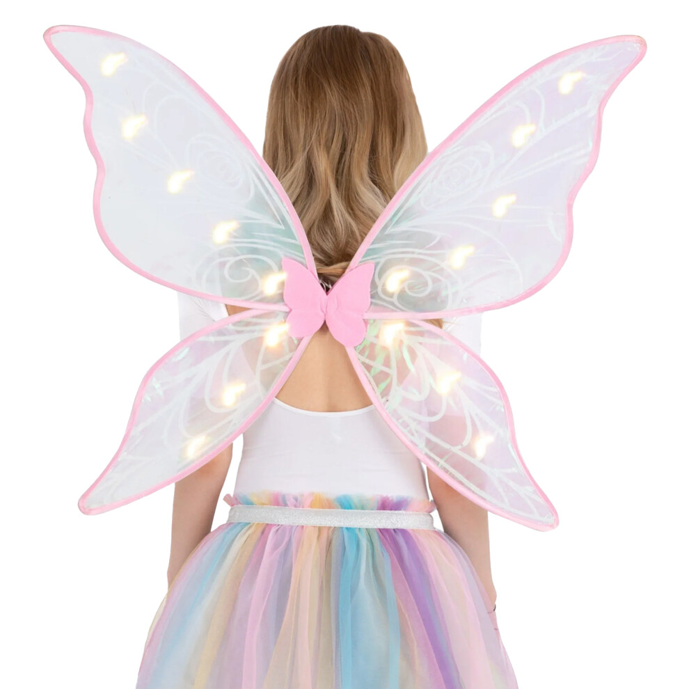 Smiffy's Girls Up Iridescent Led Fairy Wings Light