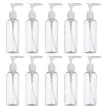 10 Pcs 100ml Plastic Empty Bottles Empty Shampoo Pump Bottles Lotion Dispenser for Travel Outdoor Camping Business Trip (Transparent)