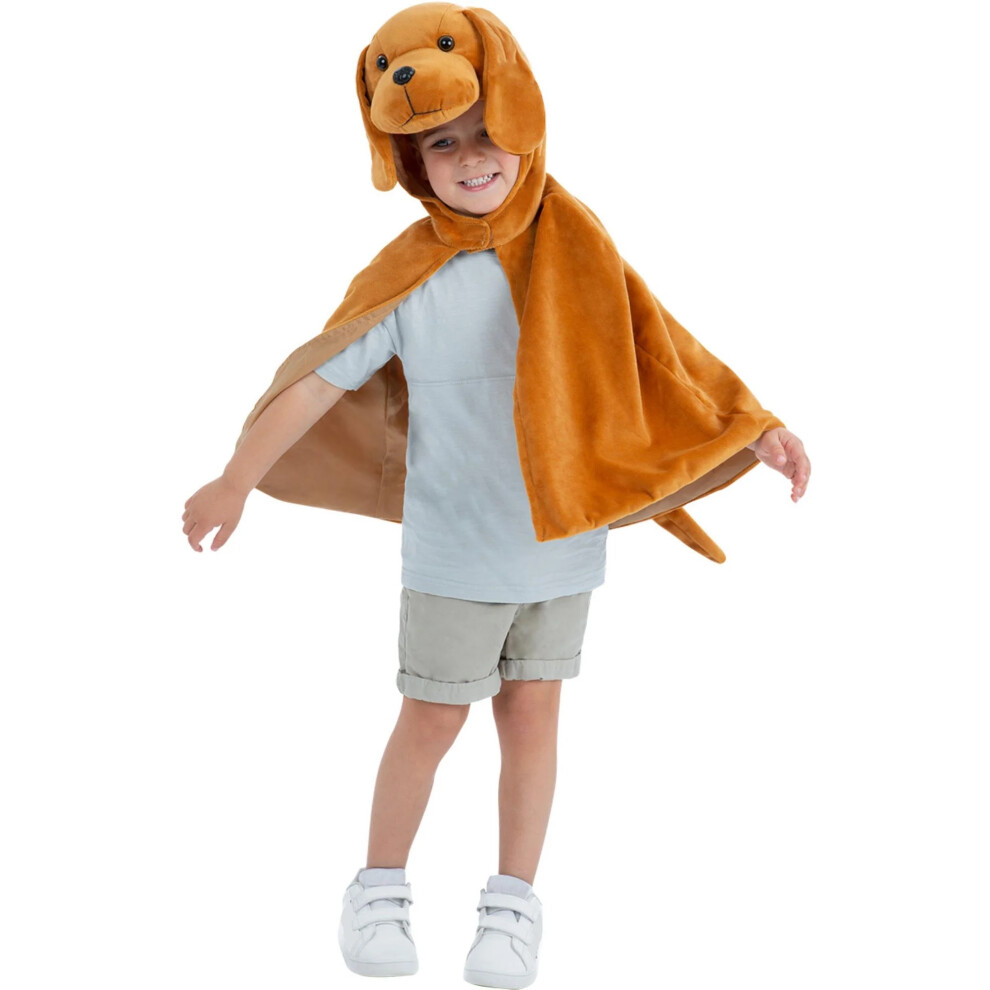 Smiffy's Childrens/Kids Deluxe Puppy Plush Cape Brown