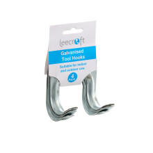 Leecroft Galvanised Tool Hooks Medium 4pk