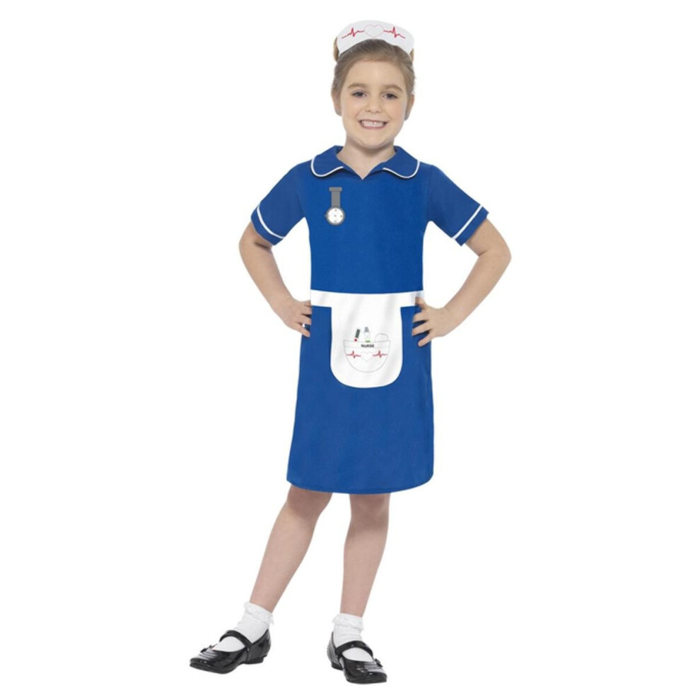 Smiffy's (4-6 Years, ) Girls Nurse Costume Blue