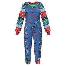(XXL, Blue Multicolor) Chucky Season 2 Cosplay Good Guys Overalls with Striped Shirt (110CM to 3XL)