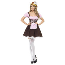 (L, Brown) Smiffys Womens/Ladies Tavern Costume Dress