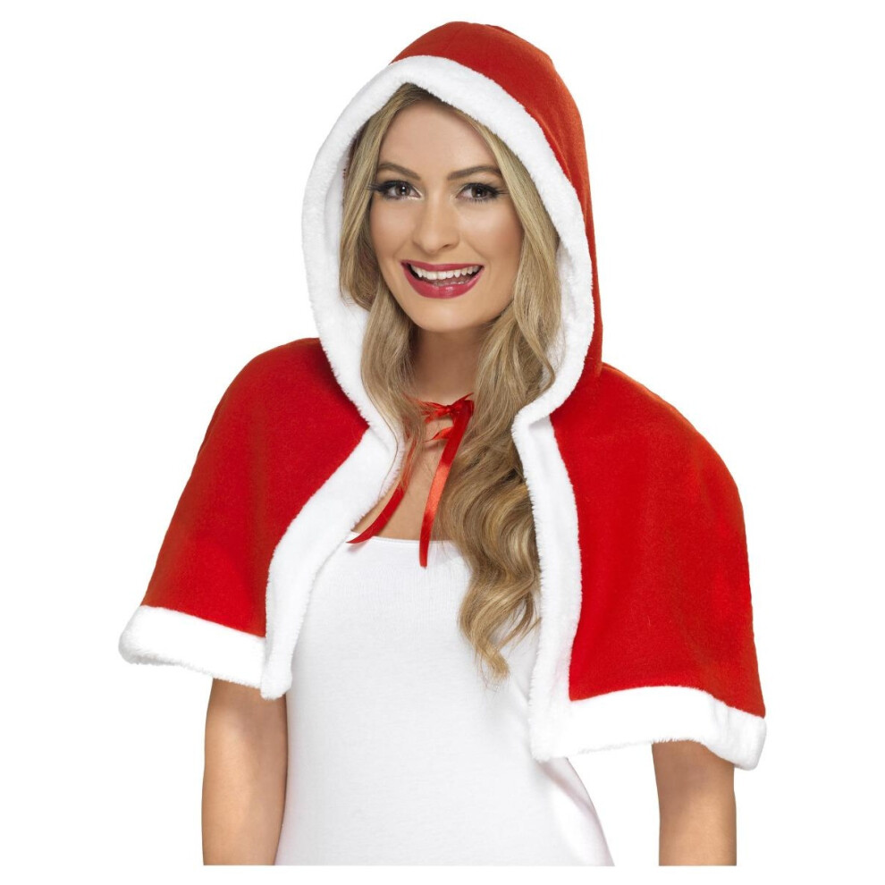 Smiffy's Womens/Ladies Miss Claus Mini Cape Red