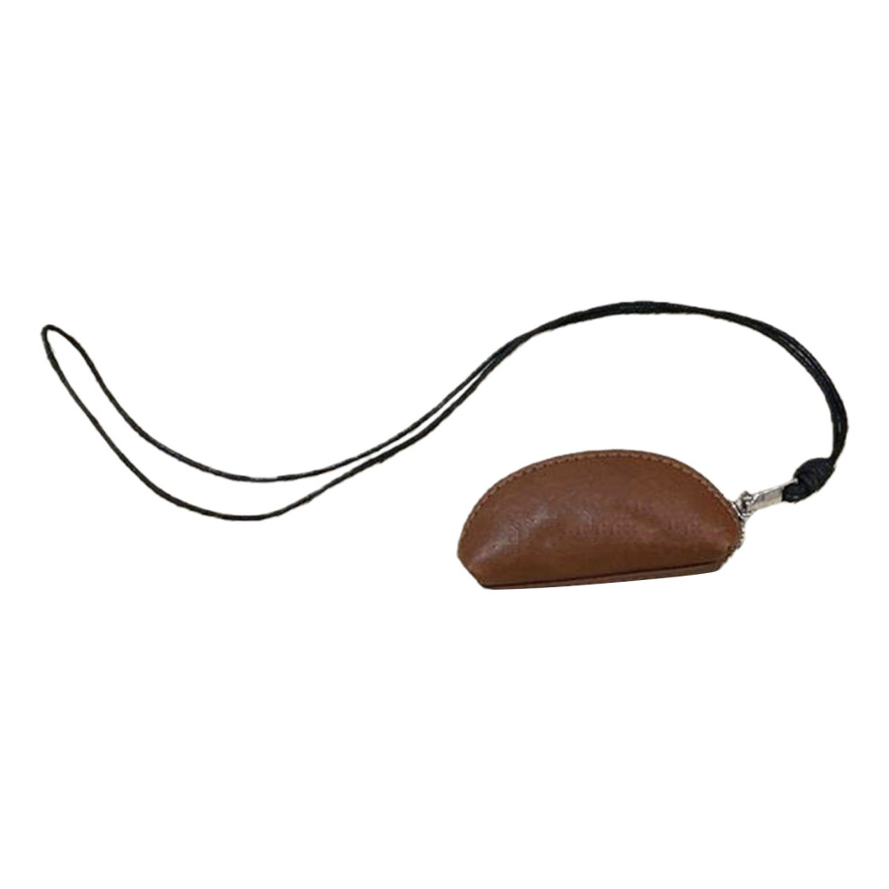 Compact Hands Release Neck Wallet For Keys Coin Cards- Brown 7627000522740