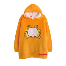 (9-13 Years, Orange) Garfield Childrens/Kids Face Hoodie Blanket