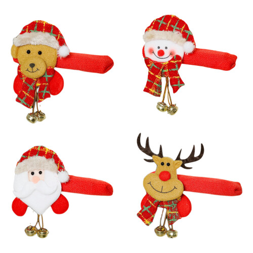 Christmas Fabric Door Handle Protector Santa Claus Theme Safe