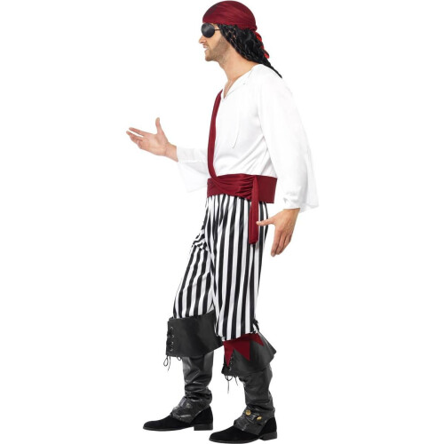 Smiffy's (L, Black/White/Red) Smiffys Mens Pirate Costume 2