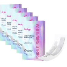 (5Boxes) Natural Teeth Whitening Strips Teeth Treatment, Peroxide Free Teeth Whitener, Deep Stains Removal Instant Teeth Whitening