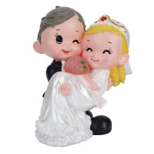 Cake Toppers Decorations Romantic Couple Figurines Elegant Wedding Anniversary Gifts Resin Statue Ornament for Birthday Party Home Display