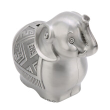 Elefantmyntbänk i legering, elefantspargris, sparbössa för barn, robust och hållbar myntbänk i metall med myntinkastdesign, söt elefant