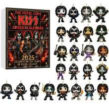 The Metal Gods of KISS Band Advent Calendar 2025,24 Days Countdown Calendar,2D Flat Acrylic Iconic Musical Collectibles Gifts-one set