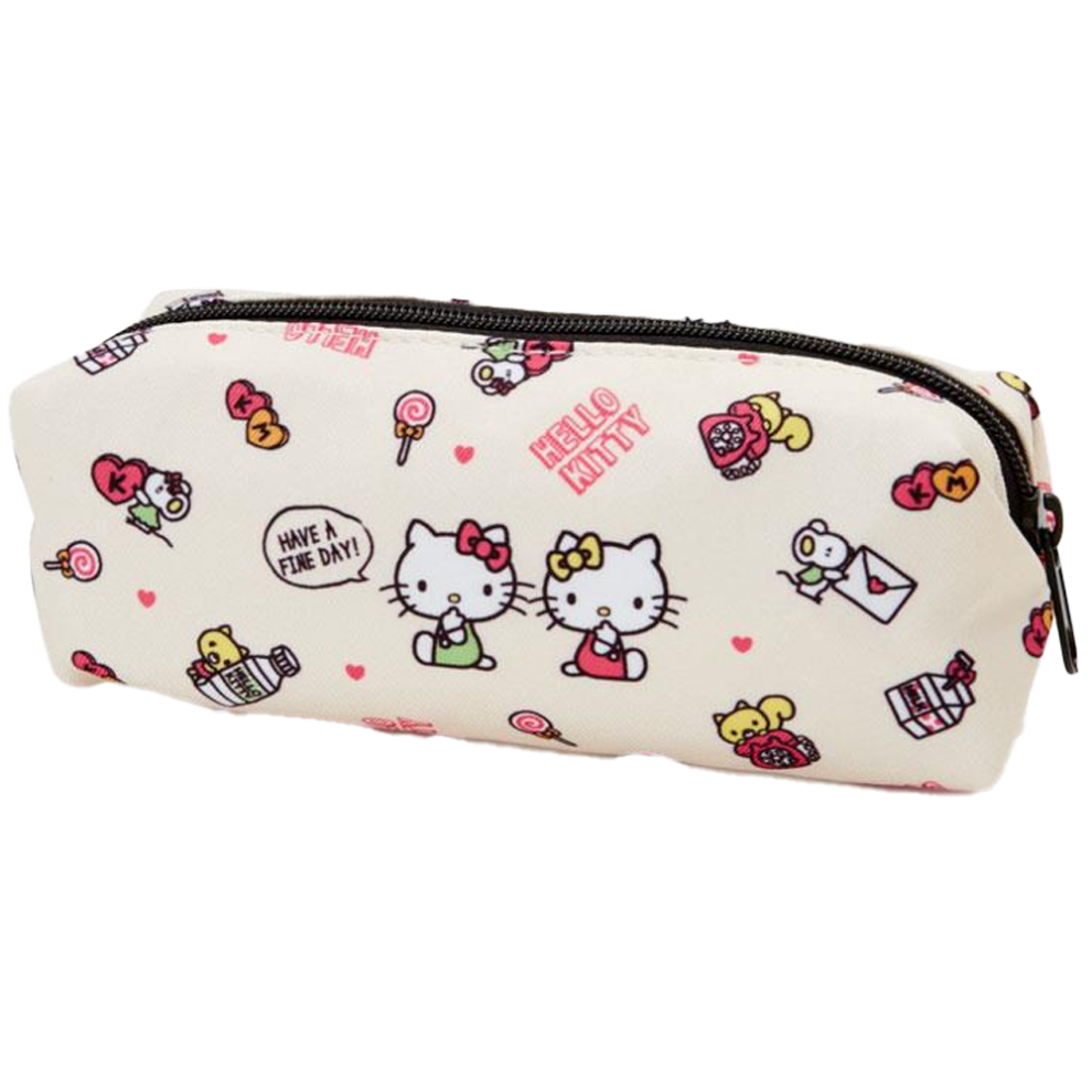 Practical Canvas Makeup Bag, Versatile Usage Zipper Case With Cartoon Pattern, Adult Use Convenient For Pencils And Cosmetics Organization