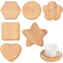 6 Pcs Bamboo Coasters Blank Coasters for Crafts Mosaic Tray Unfinished Mosaic Bases Blank Base Trays Mosaic Making Supplies