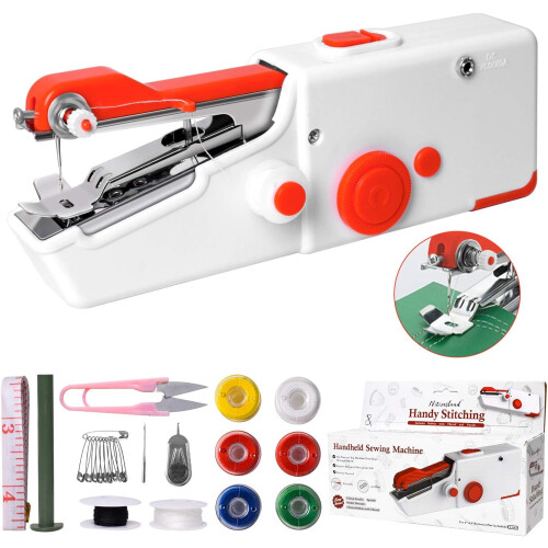 Effortless Sewing Companion, Portable Device For Quick Stitching, Constructed With Durable ABS Material, Select Between Battery And USB Power,