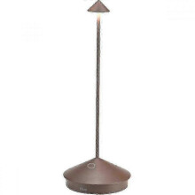 XHW Zafferano Pina Pro - Aluminum Dimmable LED Table Lamp, IP54 Protection, Indoor/Outdoor Use, Plug Charging Base, H29cm, EU Plug - Corten-WELLNGSAA