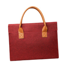 Briefcase Laptop Bag For Men And Women Waterproof 34x26x4 Cm Red Professional Business Storage